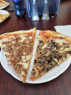 Mushroom and sausage slice. Very good