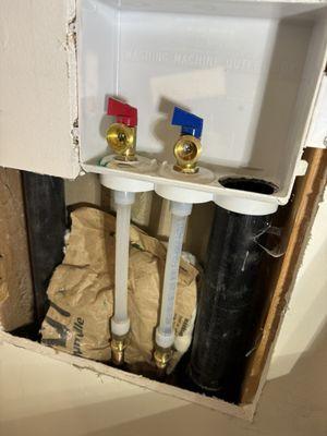 Clean pex piping replacement to fix a leaky cold water valve.