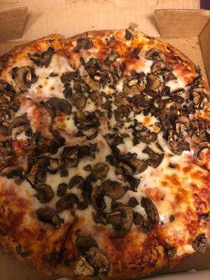 Small mushroom pizza