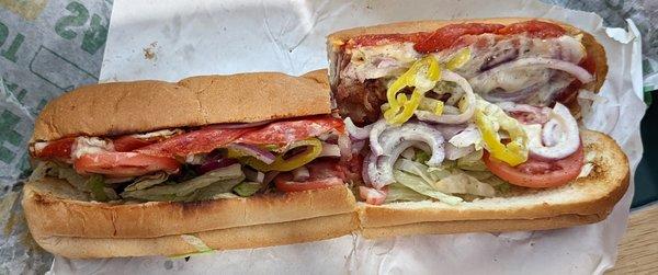 This is the #10 The All American Club footlong sub.  Photo taken November 4, 2022.