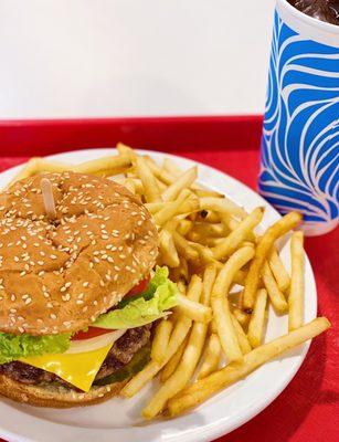 Cheeseburger Special with Fries and Medium Drink