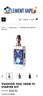 ElementVape.com $54.95 Voopoo Too KIT