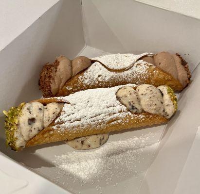 Cannolis - regular and chocolate. Chocolate was my fav, regular had intense citrus flavor.