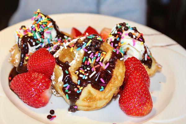 With all of the waffle toppings offered, there were pretty much endless combos for delicious fun!