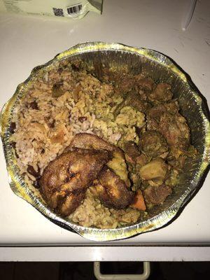 Curry Goat x Rice & Peas x Plantains