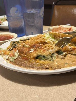 Poblano Relleno (big portion but wasn't spicy)