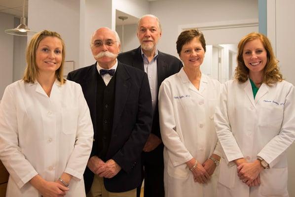 (L-R): Michelle Bonnette, NP; Charles Tifft, MD; Michael Miller, MD; Judith Lytle, MD & Stephanie Quintiliani, NP.