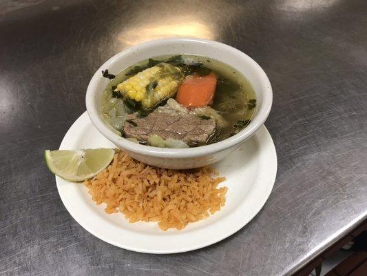 Mexican beef soup. Caldo de red.