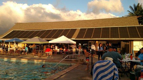 Pool and community hall