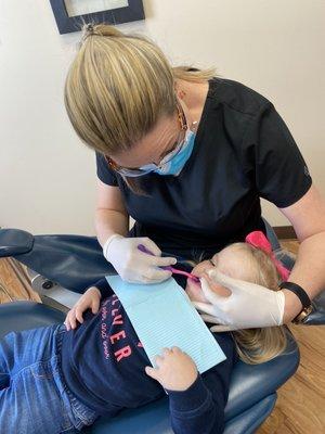 Brushing teeth is normally challenging with this girl but Holly made her feel so comfortable!