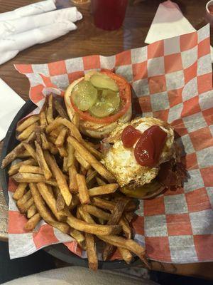 Sunrise burger my daughter added the ketchup.