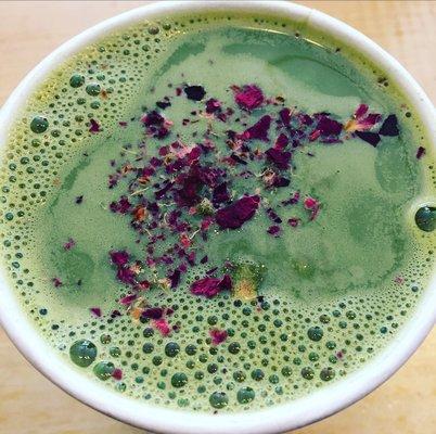 matcha rose latte