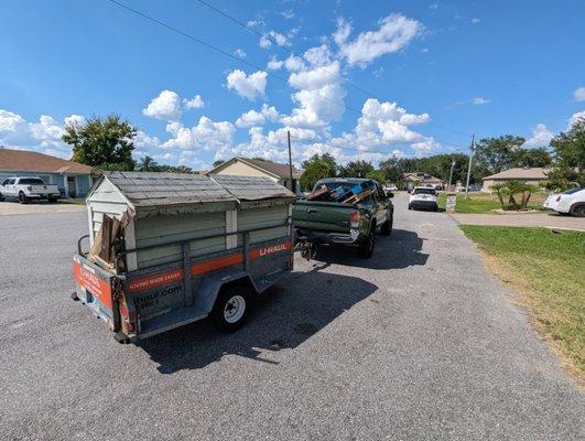 Dog houses , construction debris