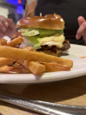 Burger and fries