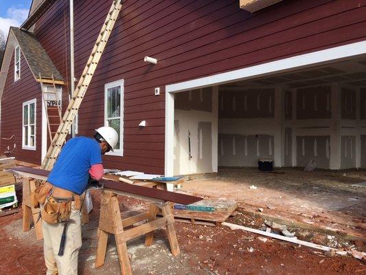 New home construction siding and roofing