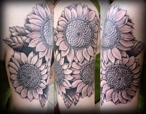 Sunflowers by Lucky Monkey Tattoo's Brian Massey.