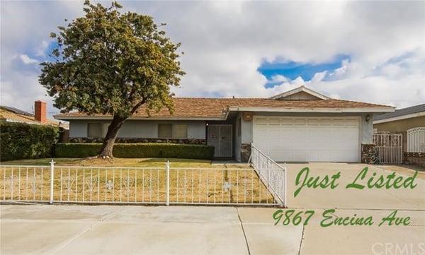 Just Listed! 9867 Encina Ave, Fontana, CA  3 beds, 2 baths 1,914 sqft $329,900