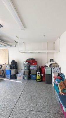 White garage rack to blend in :)