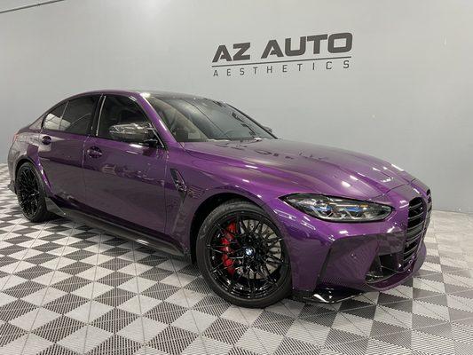 2022 BMW M3 Competition in Twilight Purple.