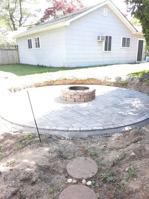 Fire pit and pavers