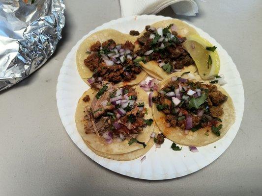 Pollo, carnitas, chorizo and pollo 75¢ asada tacos!  :0)