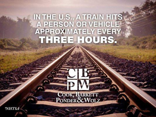 In the US, a train hits a person of a vehicle approximately every three hours.