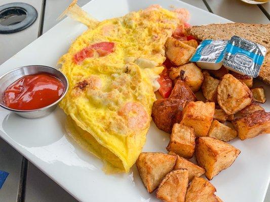 Shrimp and crab omelette