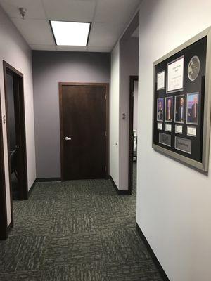 The hallway leading into our provider rooms.