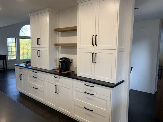 Shaker doors with white conversion varnish finish.