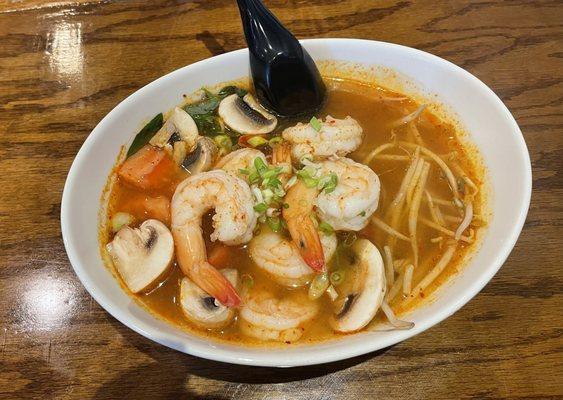 Hot and Sour Noodle Soup with Shrimp