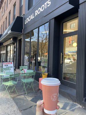 Outdoor seating in front & in backyard