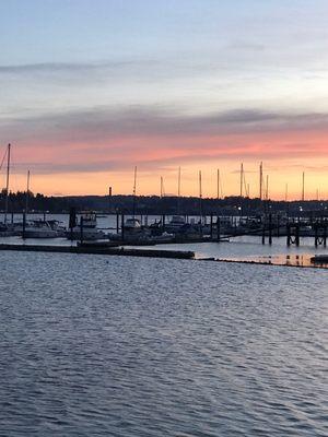 Sunset view of the marina