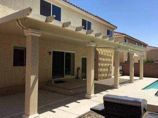 Patio cover with Column Wrap