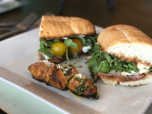 Beef brisket BBQ sub and our famous garlic knots