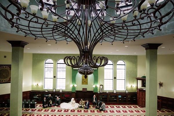 Inside the masjid (mosque) during the ceremony by Slack Photography