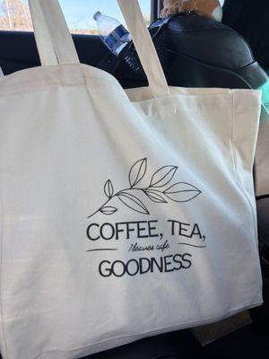 Huge free tote bag as a grand opening gift