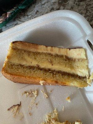 A dry vanilla cake with lackluster espresso. Not at all an authentic tiramisu.