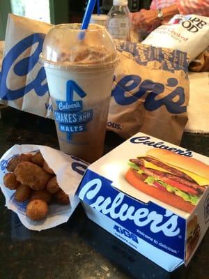 Double deluxe bacon Butterburger, fried cheese curds, root beer custard float.