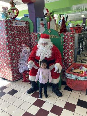 Free pictures with Santa and every child gets a gift.