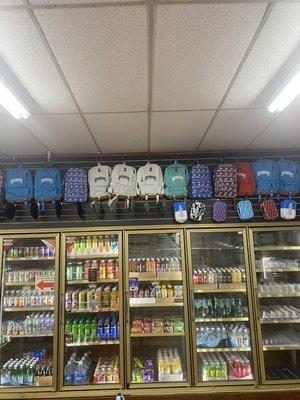 All kinds of soft drinks also backwood backpacks are 15% off their original price