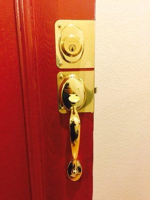 Repair door wraps with new handle set.