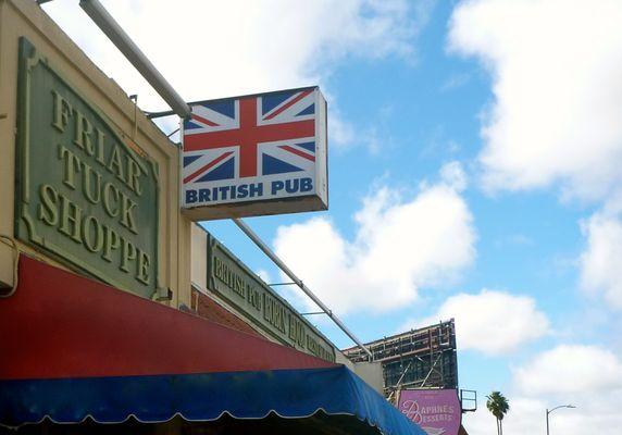 The Friar Tuck Shoppe is next to the Robin Hood Pub.