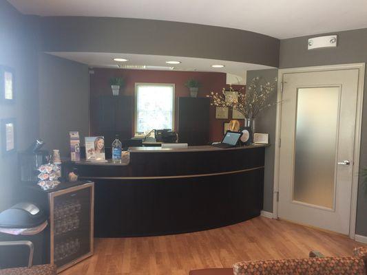 Beautiful front desk area and waiting room.