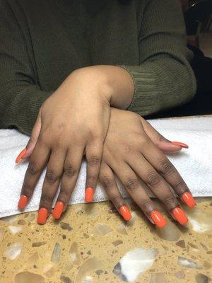 Acrylic set with regular polish for 30$