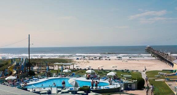 Oceanview pool and playground next to the fishing pier. Everything's right here.