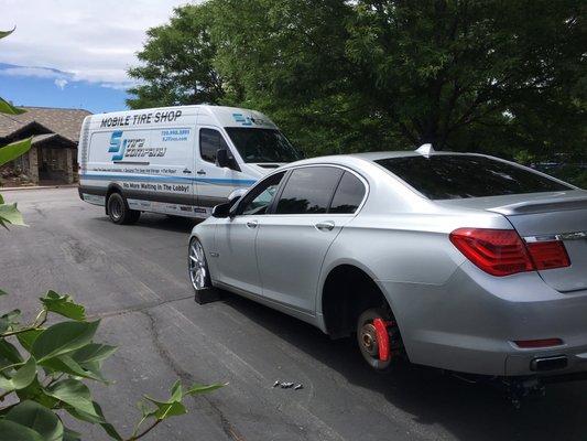 BMW with after market 22" wheels