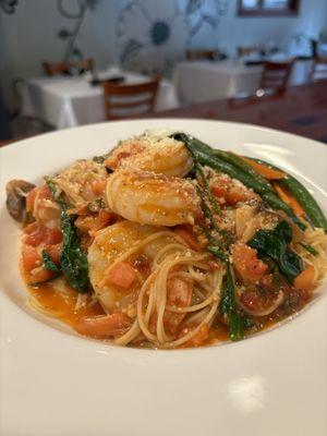 Capellini & Prawns