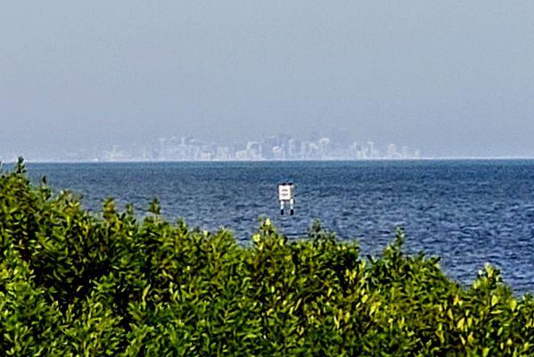 Miami Skyline seen from Biscayne National Park