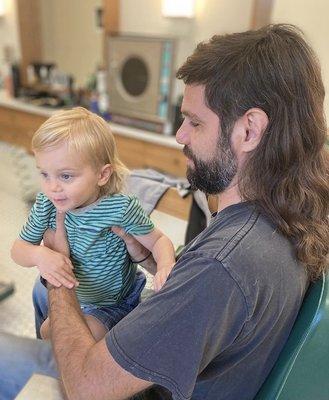 Daddy/ Son matching mullets are easily one of the greatest things I've ever done