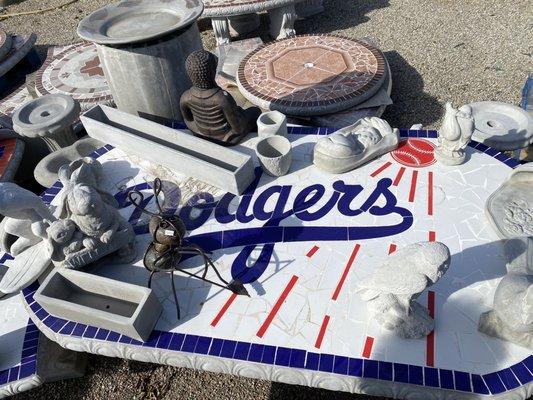 Dodgers cement table